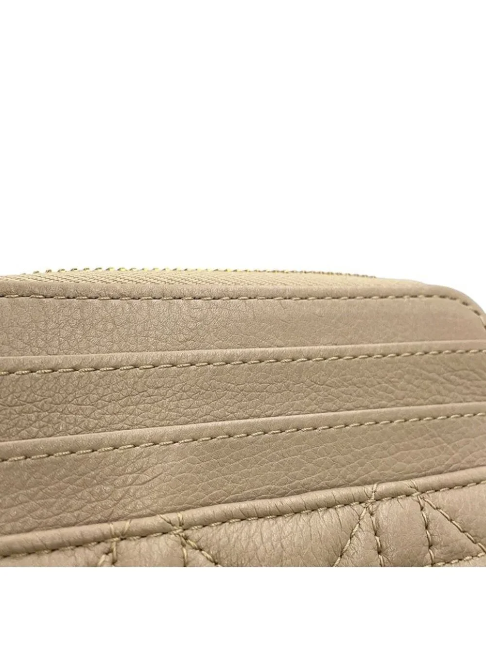Dior Coin Case Cannage Caro Lavender Wallet Calf Leather